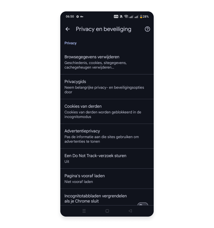 clear browsing data in Chrome on Android