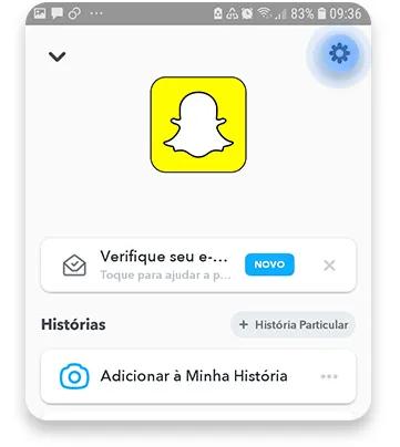 como excluir a conta do snapchat no seu iPhone ou Android:  passo nº2