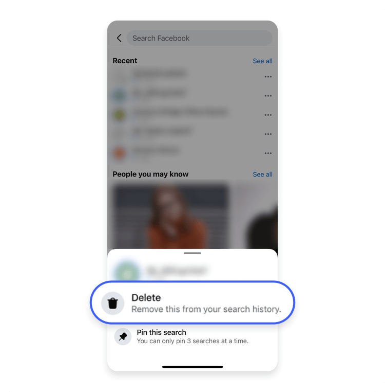 How to delete Facebook search history on a mobile 1