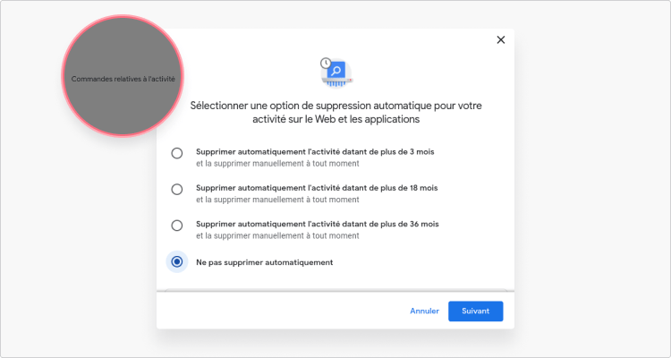 Effacer un historique Google automatiquement étape 1