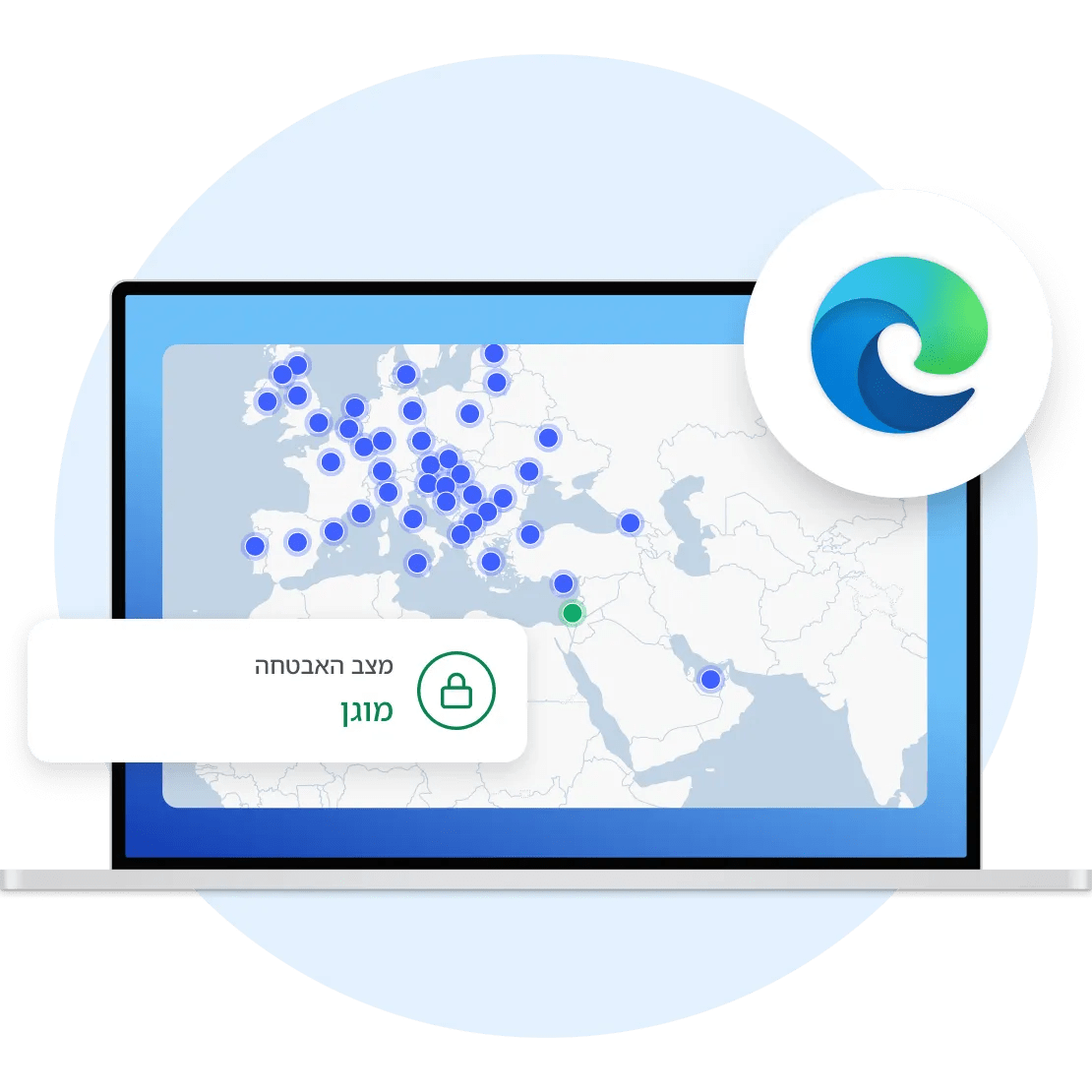 ה-VPN שלנו לממשק של Microsoft Edge על רקע של Nord