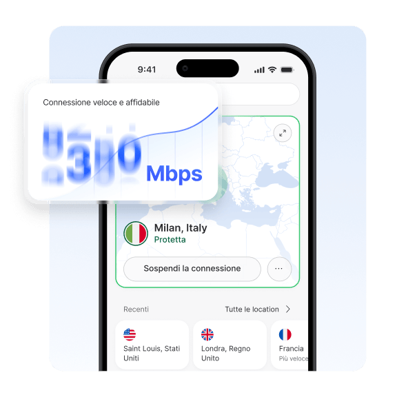 lo schermo di un computer che mostra un utente protetto da connessione VPN dopo aver scaricato NordVPN.