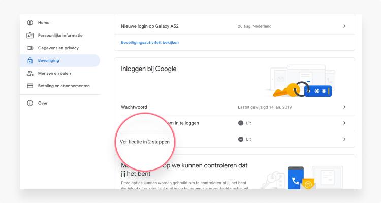 2FA op Google stap 3