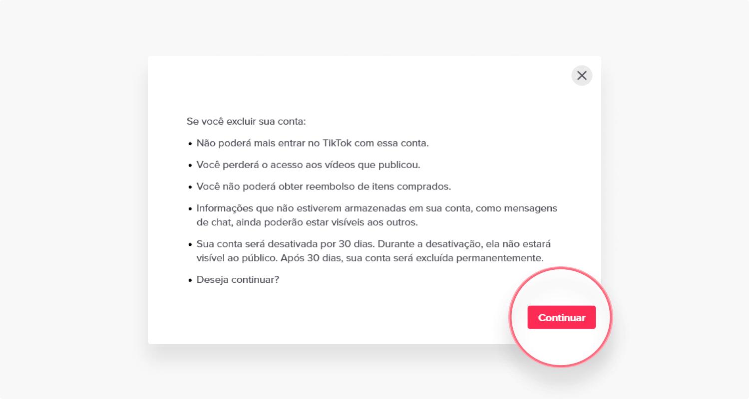 excluir conta do TikTok pelo computador: passo nº5