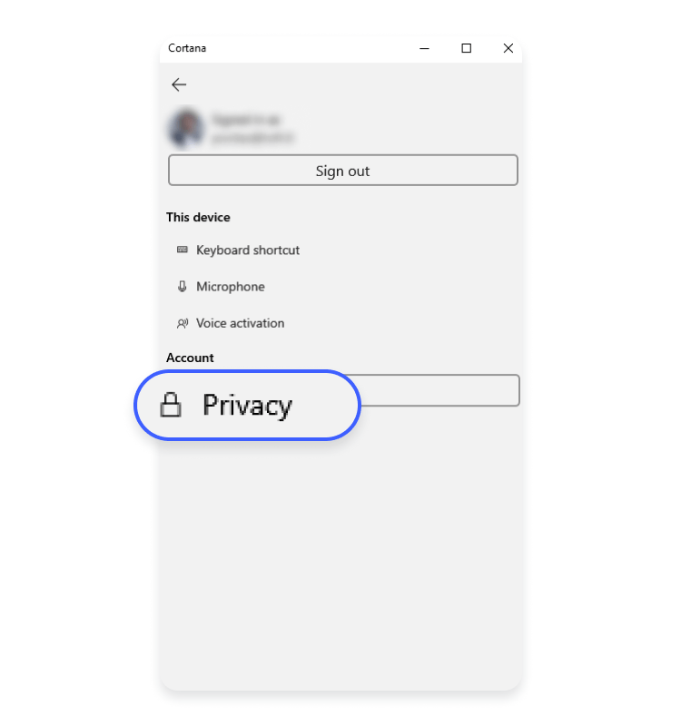 cortana privacy
