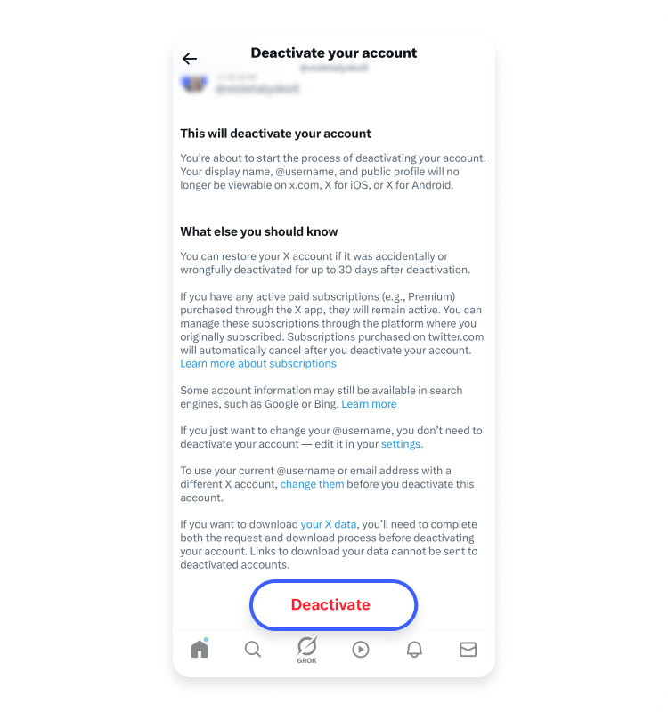 How to delete Twitter on iOS: step 4