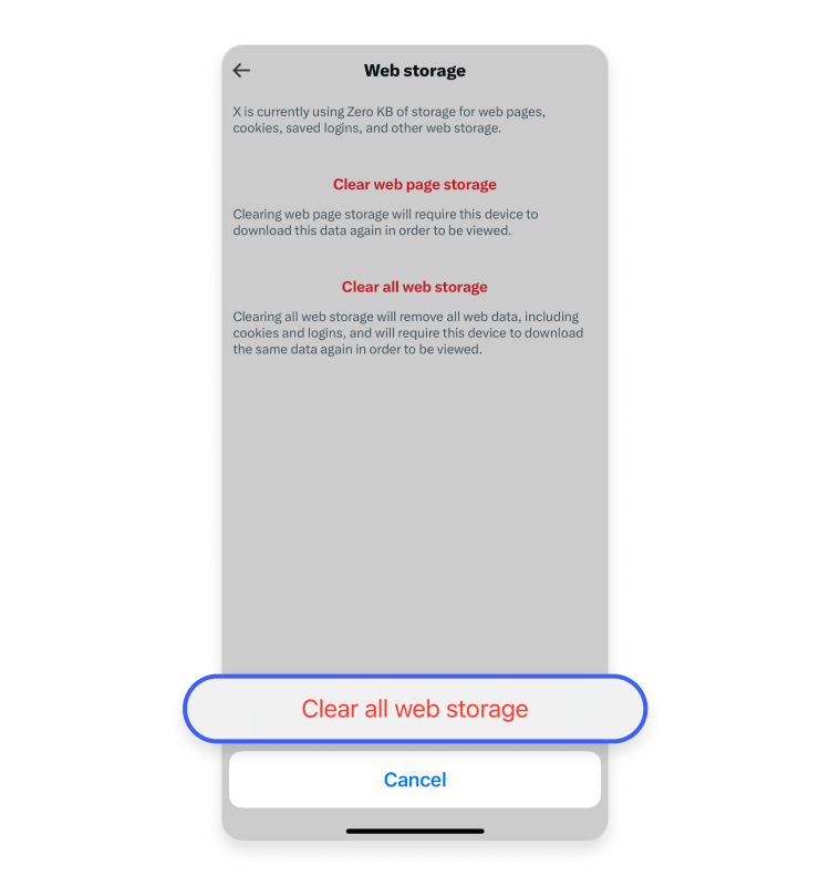 Twitter cache iphone 11