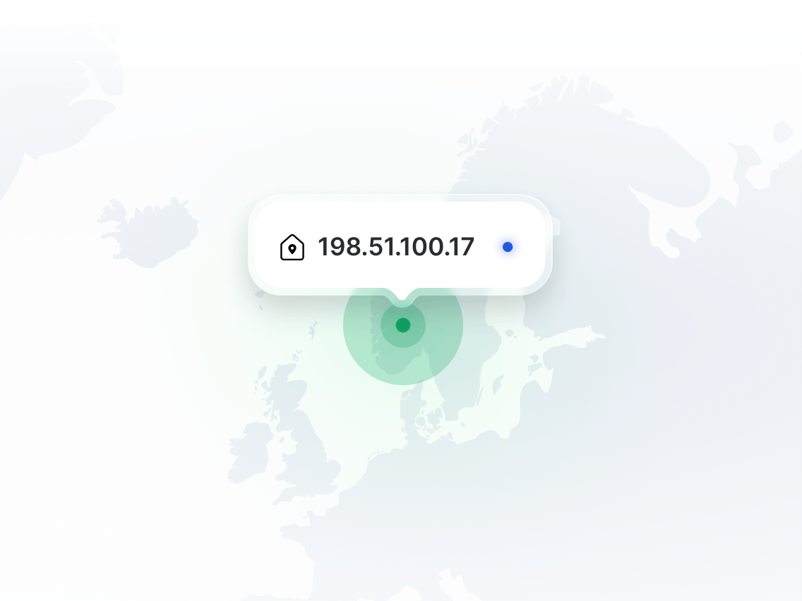 Et kart som viser plasseringen til en egen IP.