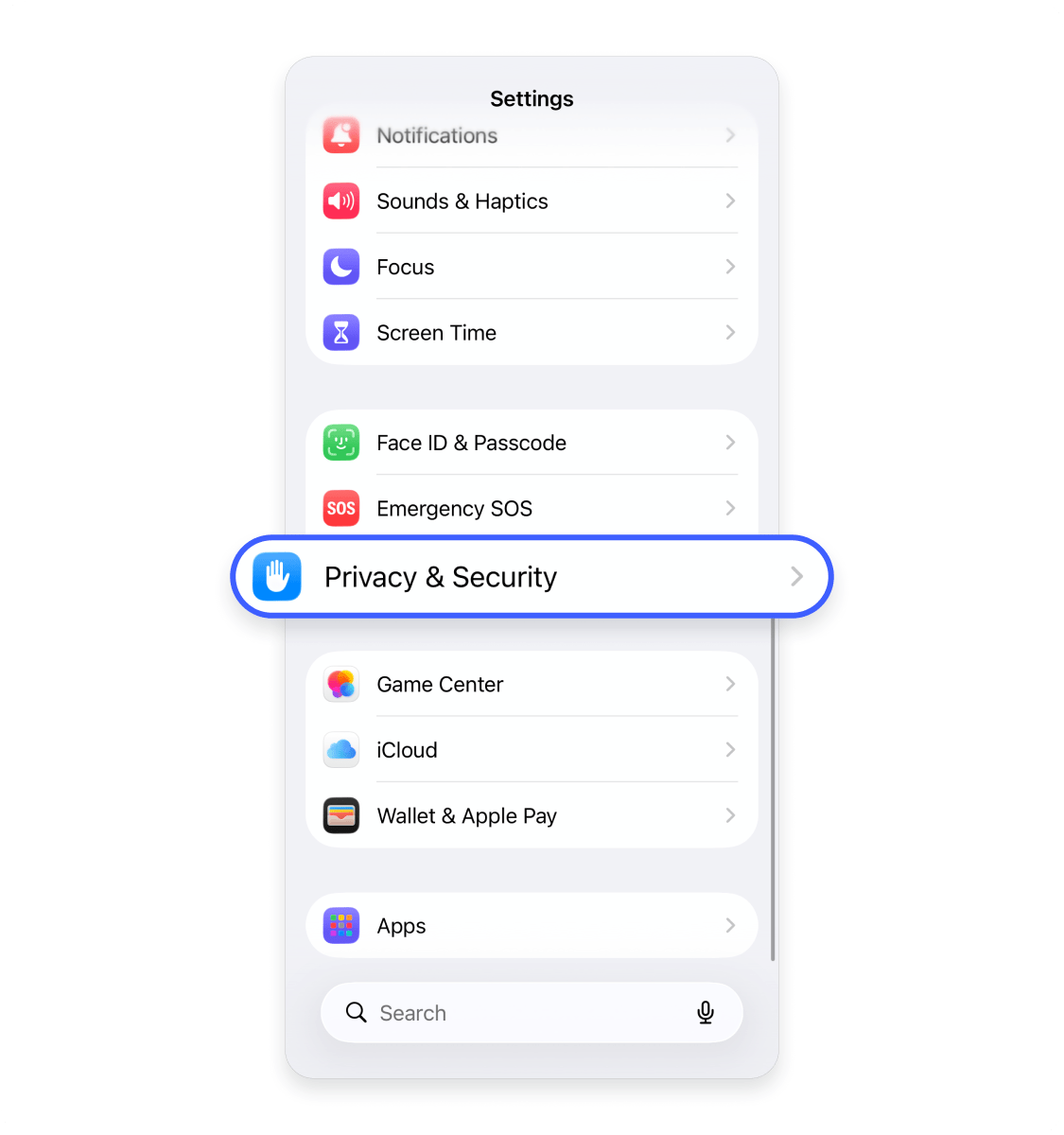 How to secure your iPhone by managing app permissions: Step 1.
