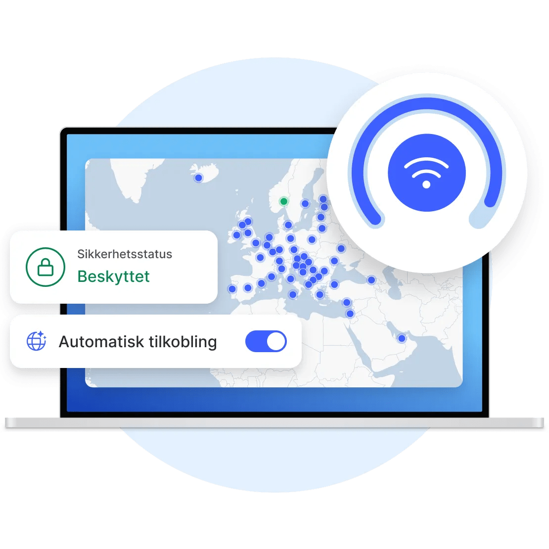 NordVPN-appen på desktop.