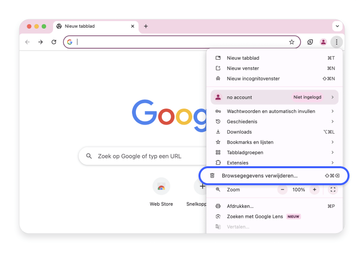 clear browsing data in Chrome