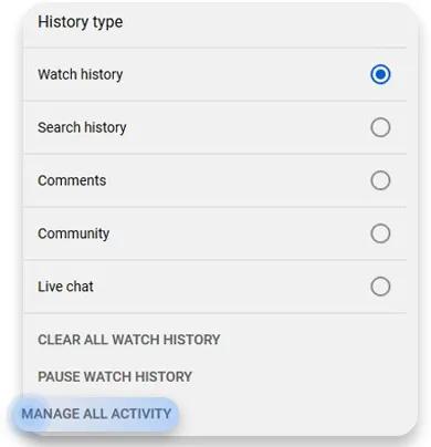 How to delete Youtube history