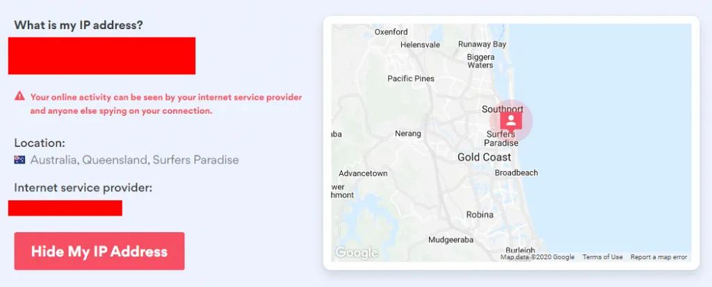 NordVPN&#39;s What is my IP address service.