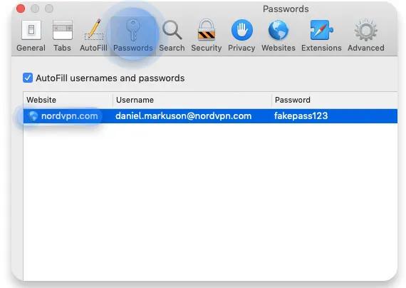 How to delete saved passwords on Safari