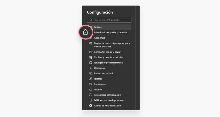borrar cache Edge: paso 2