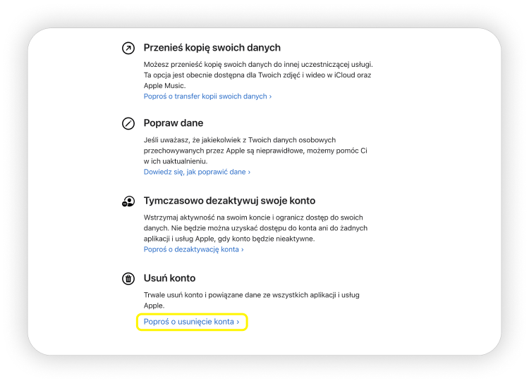 Krok 2: Jak trwale usunąć konto Apple ID