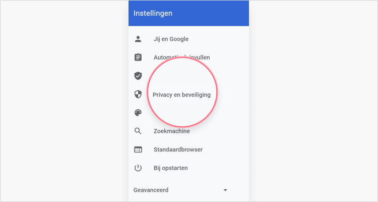 Cookies verwijderen in Chrome stap 2
