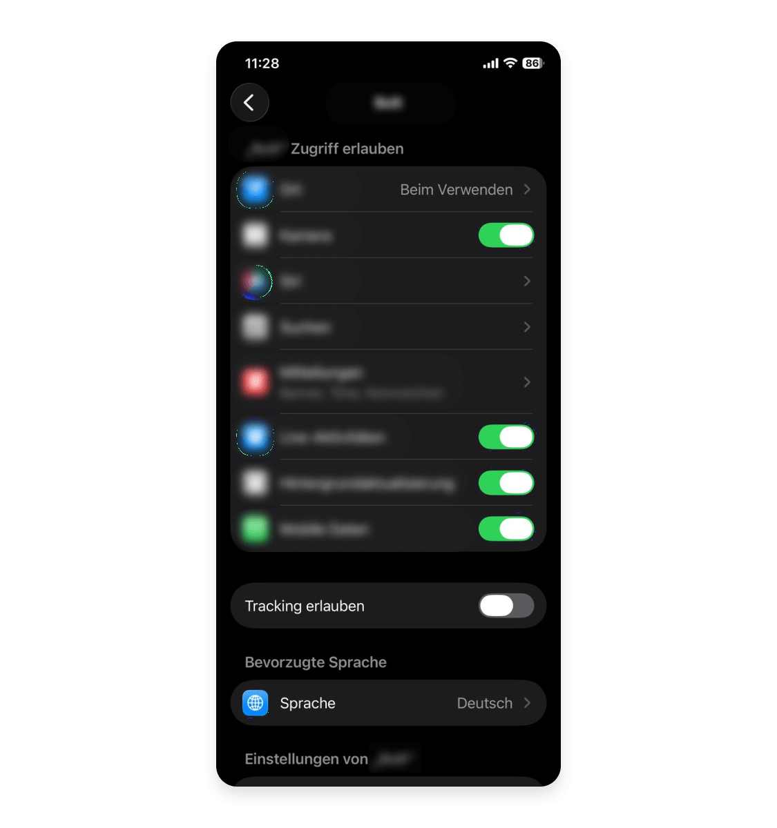 How to review app permissions on an iPhone for virus detection.