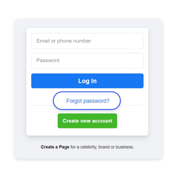 facebook forgot password