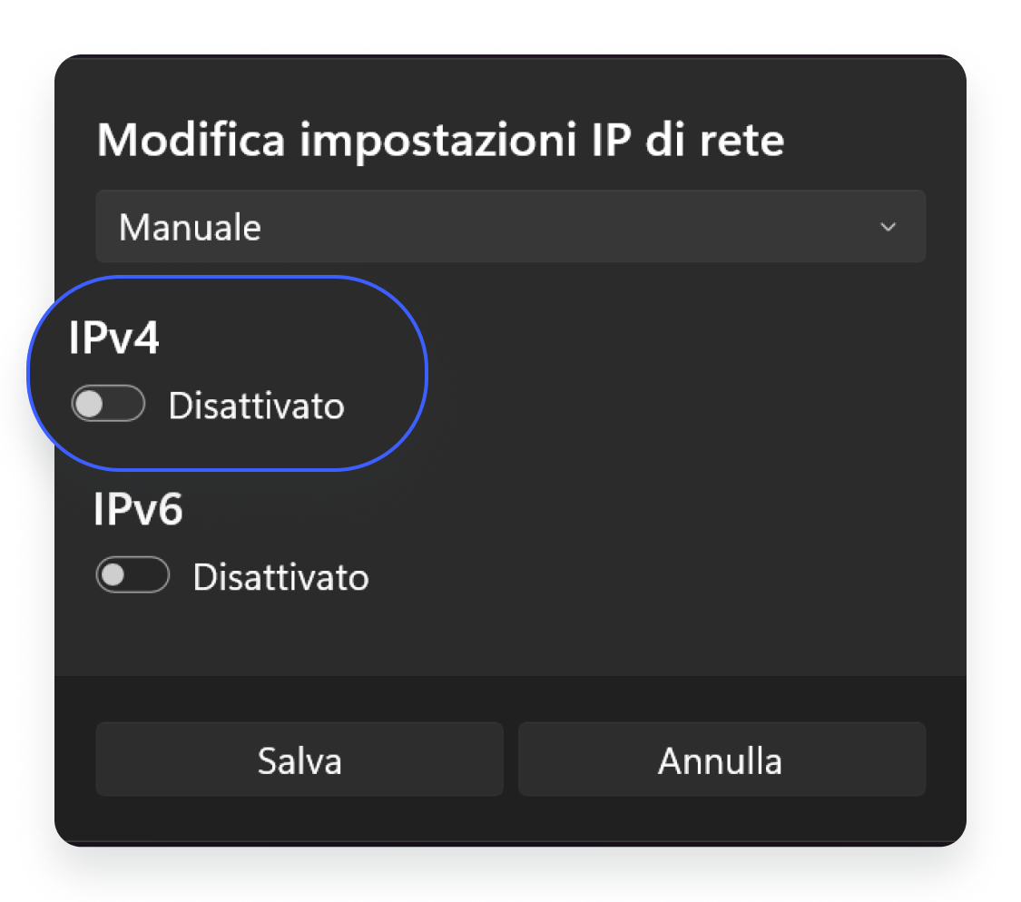 IPv4 attivato