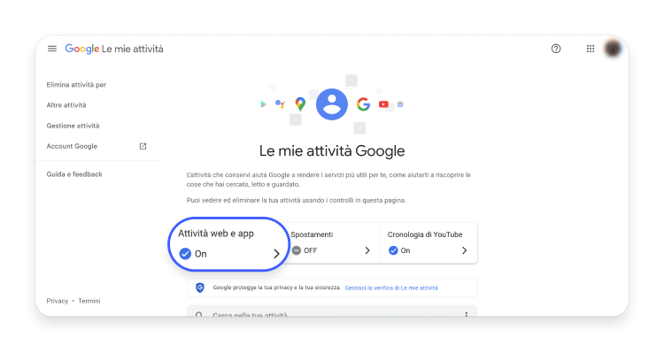 Clicca sulla singola tab