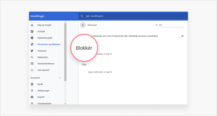 hvordan blokkere reklameinnhold i Google Chrome: trinn 4