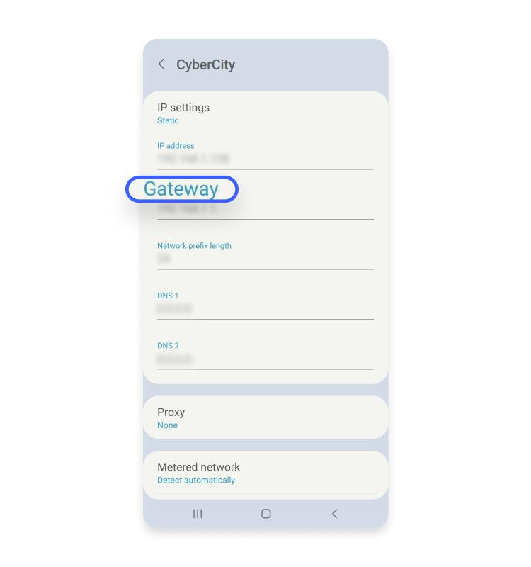 &#39;router ip android gateway