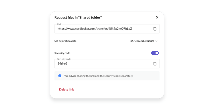 Copy the request link to your clipboard and click the date to adjust its expiration.