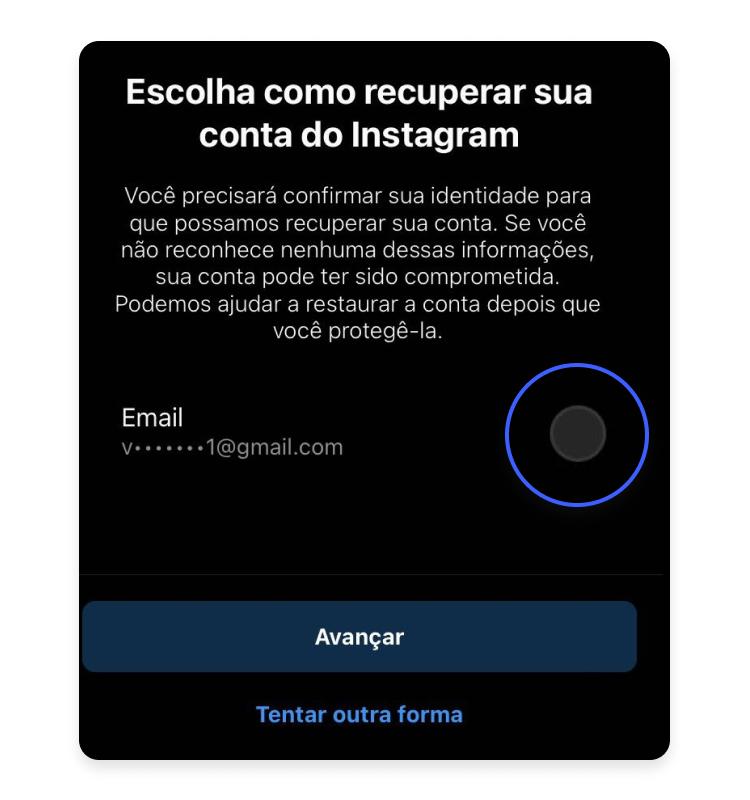 como recuperar sua conta do Instagram: passo nº13