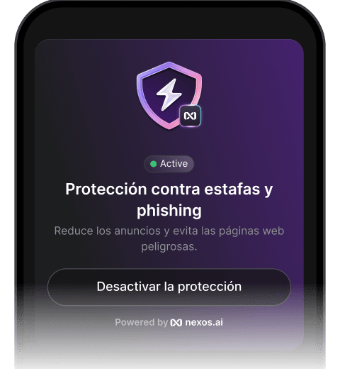 Protección activa antiestafas que, combinada con una VPN, bloquea anuncios y páginas web peligrosas.