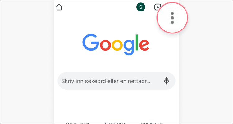 slette cache Chrome Android: trinn 1
