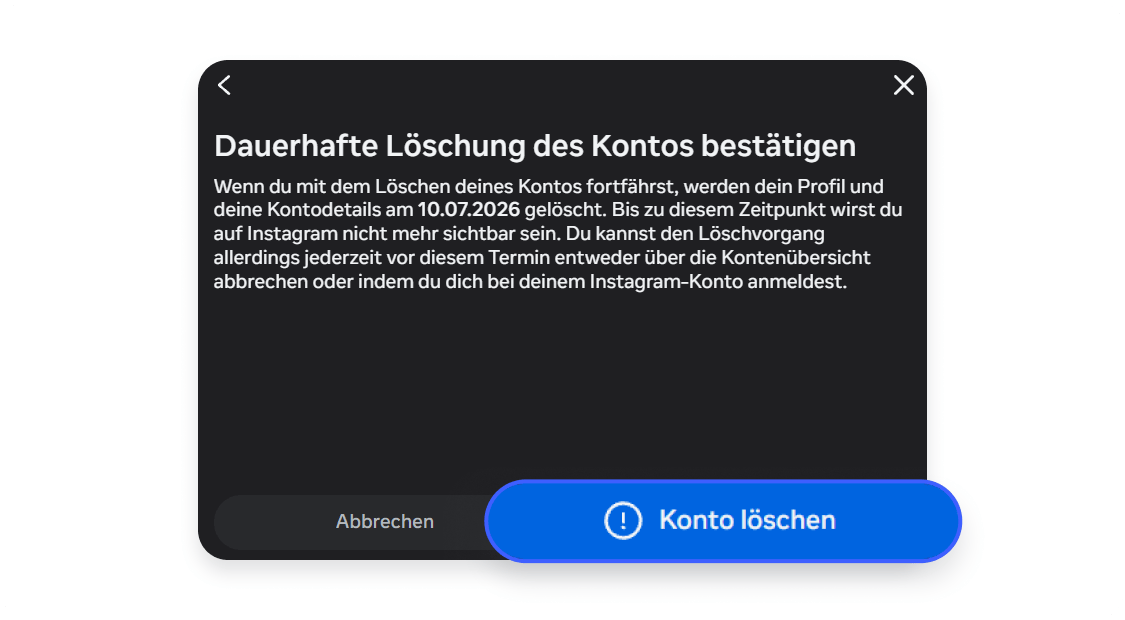 Instagram-Account löschen 5