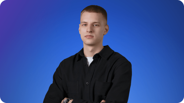 Retrato de Artur Lagutin, investigador de informações sobre ciberameaças da NordVPN na Proteção Contra Ameaças Pro™.