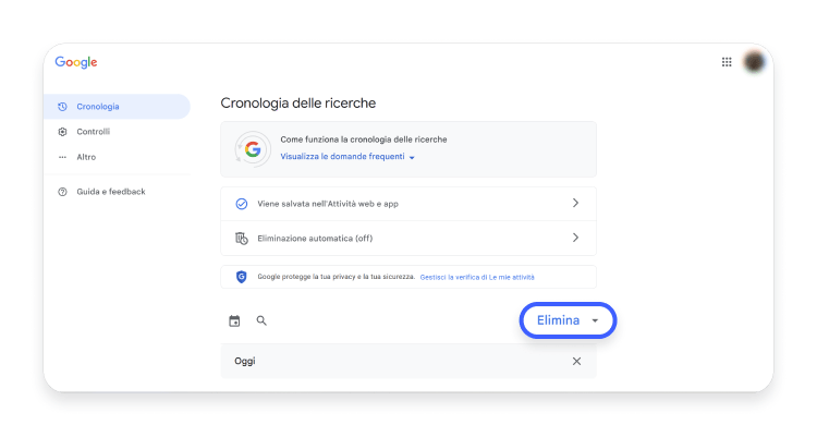 puoi cliccare sulla sezione corrispondente al servizio Google che ti interessa, ad esempio “Ricerca” o “Google Play&quot;.