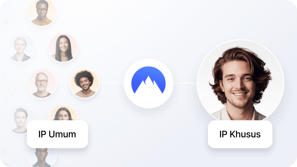 IP khusus milik satu orang vs. IP bersama yang digunakan banyak orang.