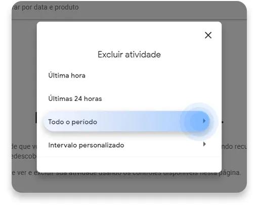 como apagar histórico do google: passo nº3
