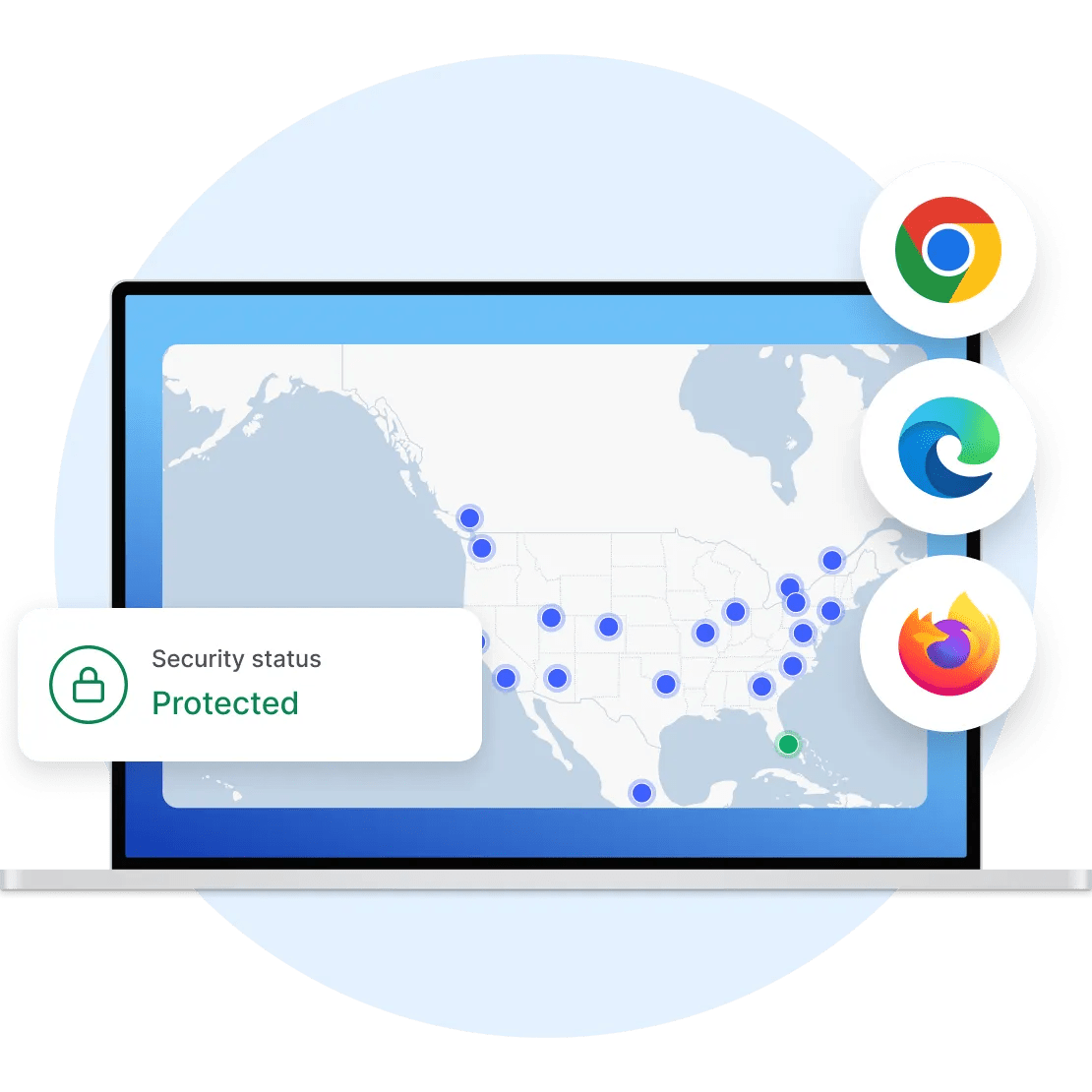 NordVPN offers proxy extensions for Chrome, Edge, and Firefox