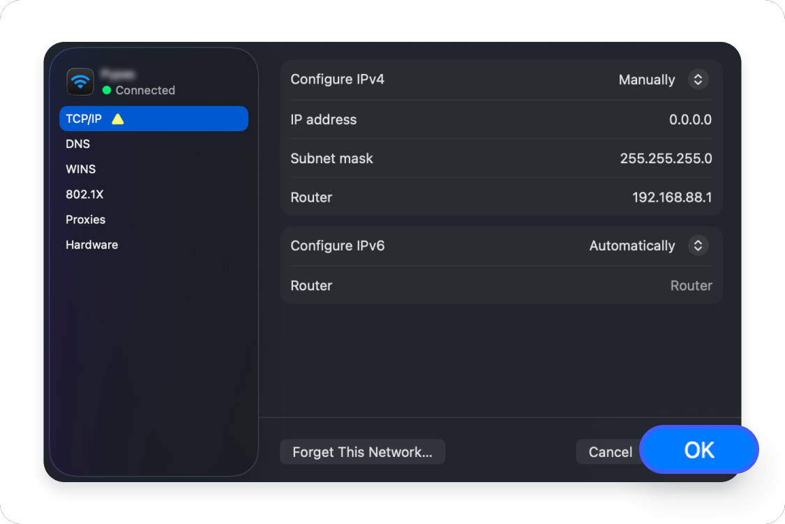 How to set a static IP on a Mac: Step 5