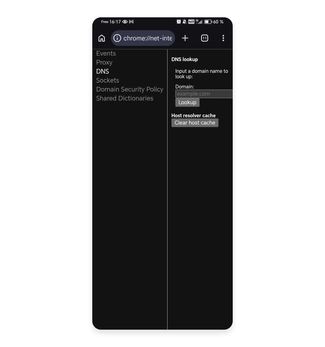 Flush DNS sur Android : étape 2