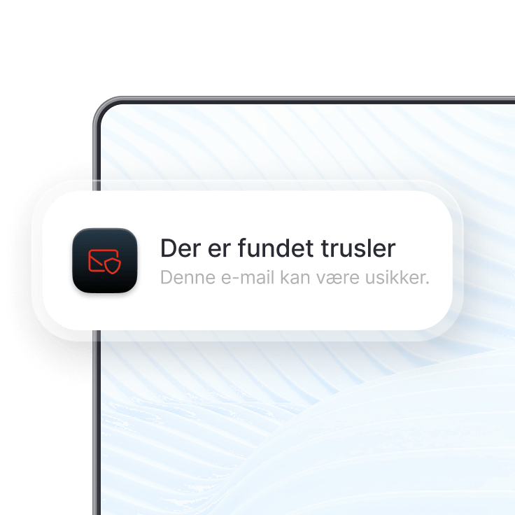 En advarsel om risikabel e-mail vist af NordVPN&#39;s funktion E-mailbeskyttelse.