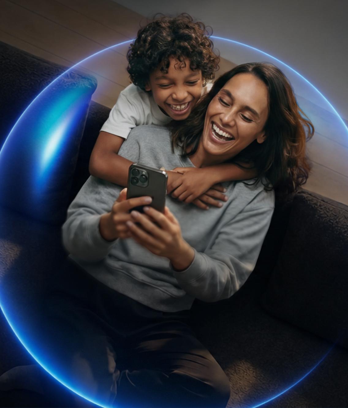 Woman using the NordVPN app on her phone.