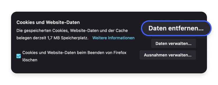 Cache leeren in Firefox Schritt 3