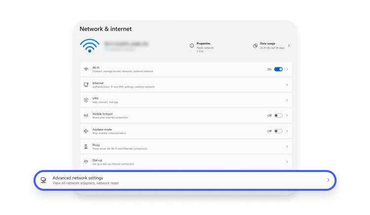 Win11 advanced network settings