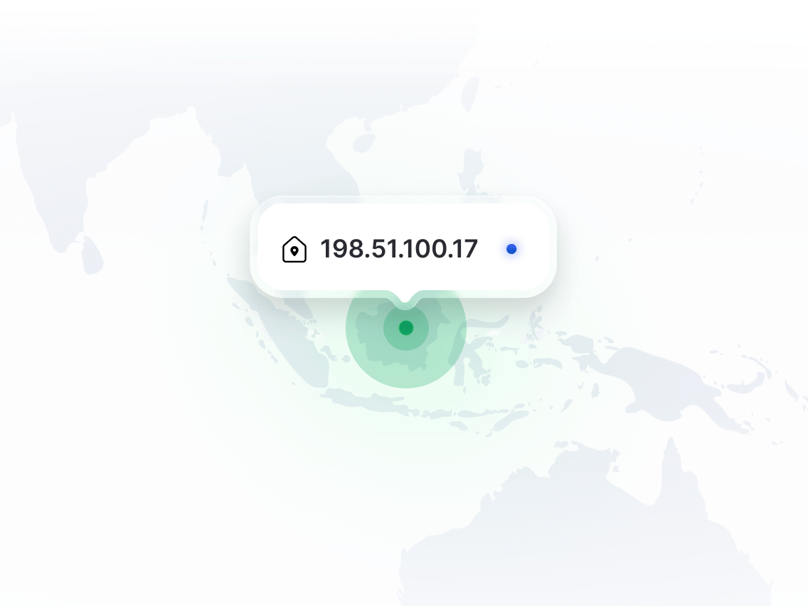 Peta yang menunjukkan lokasi IP khusus.