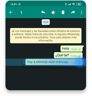 borrar mensajes de Whatsapp: paso 2
