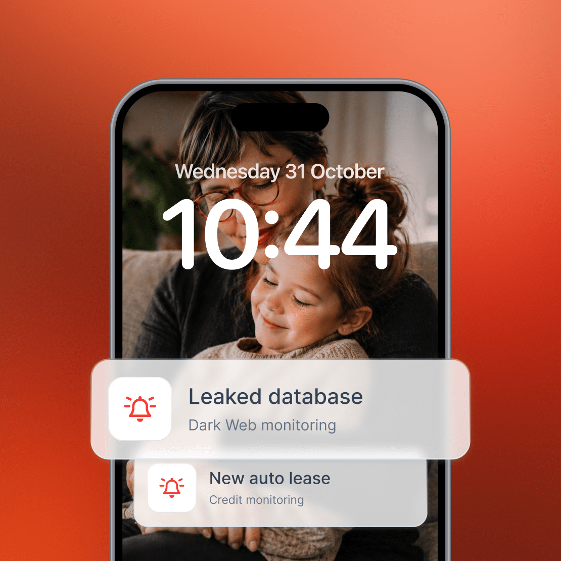 A smartphone screen with Coveron’s security alerts.