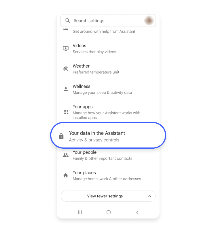 Your data in the assistant