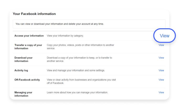 see information facebook knows about you: step 4