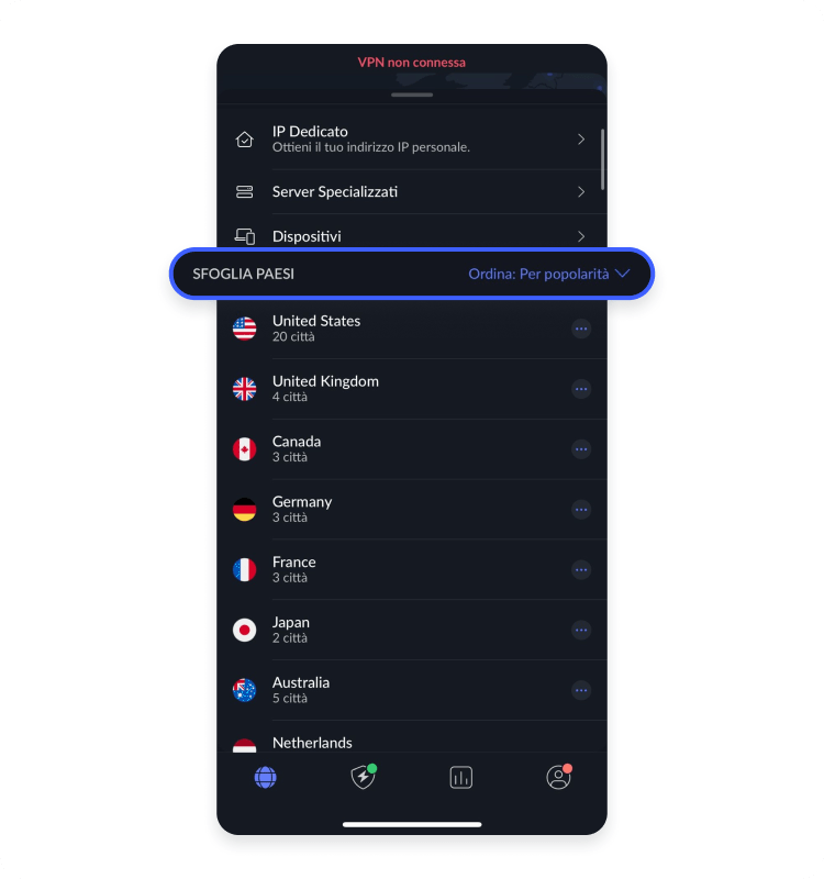 Connessione iOS