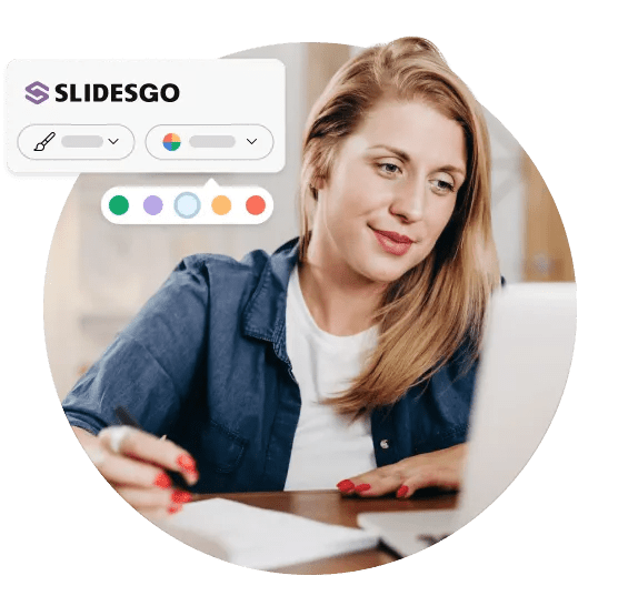 A woman using Slidesgo with a VPN.